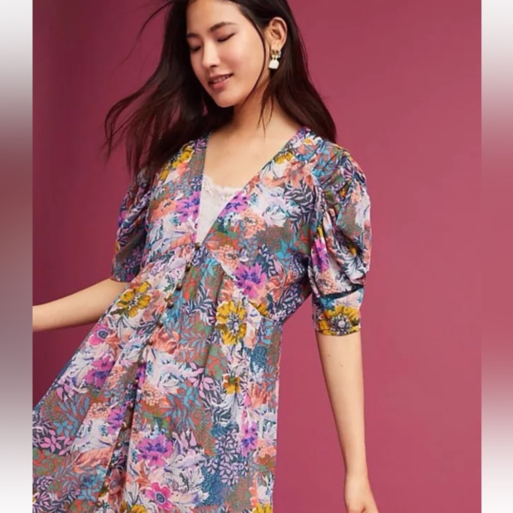 Anthropologie Akemi Kim floral Valencia dress medium new never worn
